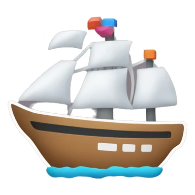 Generate a logo for a coding study platform featuring a playful ship icon surrounded by coding elements. sticker