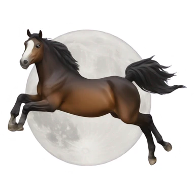 Horse jumping over the moon sticker