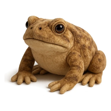 realistic bufo frog doll, plush toy, soft textures, detailed, no background sticker