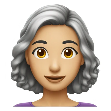 Mulher branca cabelo preto liso médio piscando de um olho só com um sorriso sticker