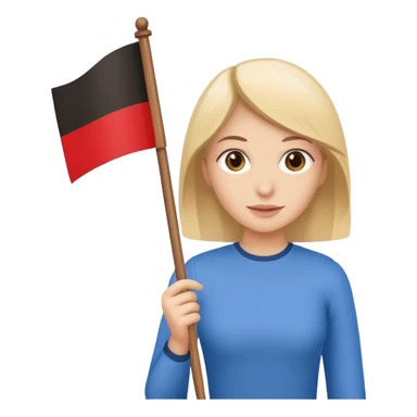 flat Flag holder woman sticker