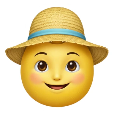 A lemon with a straw beach hat, smiling cutely.































 sticker