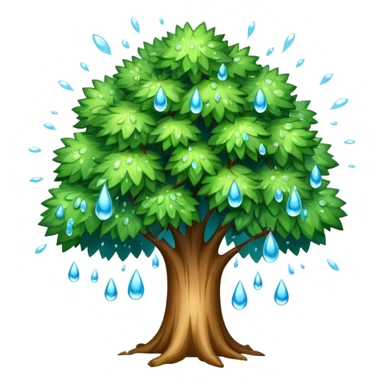 a tree exploding with water droplets bursting outward instead of fire or smoke sticker