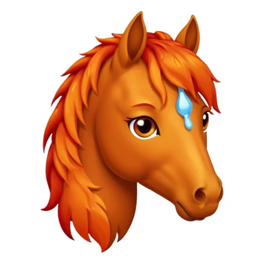 Sad fire horse emoji  sticker