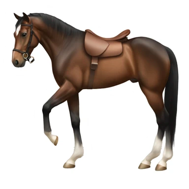bay horse in am english saddle rearing sticker