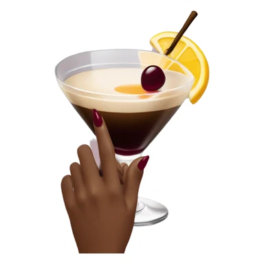 A girl hand with burgundy painted nails holding an espresso martini glass (1 item) sticker