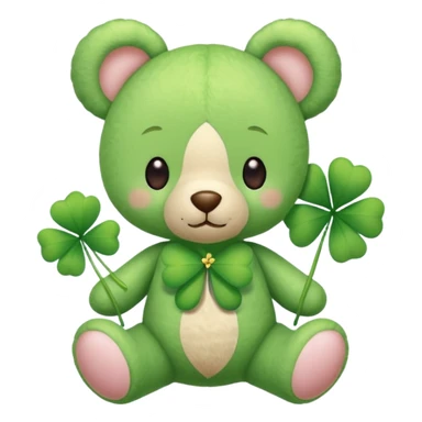 Fairy Teddy with four-leaf clover sticker