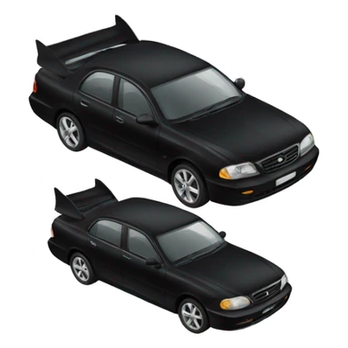 Black car with black wings sticker