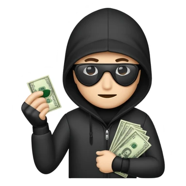 robber with money emojicreated using Al. Copy and paste robber with monev emoii to use or share on Discord and Slack. sticker