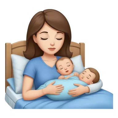 Light brunette fit mom making baby boy go to sleep sticker