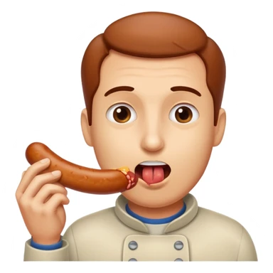 Face eating a sausage sticker