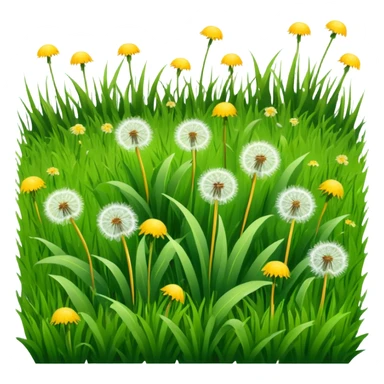 Ugly grass lawn with dandelions sticker