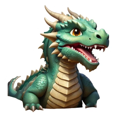 Cinematic Cute Yawning Giant Rock Dragon Portrait Emoji, Head tilted slightly with a dramatic, wide-open yawn, revealing a colossal, rugged body with weathered, rock-like scales and subtly drooping, earthy features rendered in authentic, stony texture; high shine, relaxed yet powerful, styled with a dash of timeless geological charm, soft glowing outline, capturing the essence of a sleepy but stoic rock behemoth ready to settle into an ancient, enduring slumber! sticker