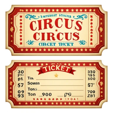 Vintage circus ticket sticker