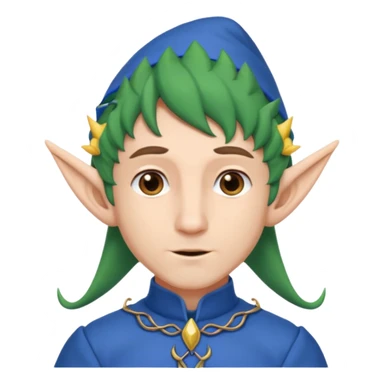 man with elf ears, wearing a blue outfit sticker