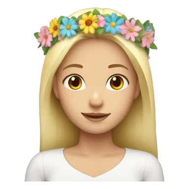 Blond girl with flower crown sticker