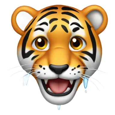 Tiger crying teardrops sticker