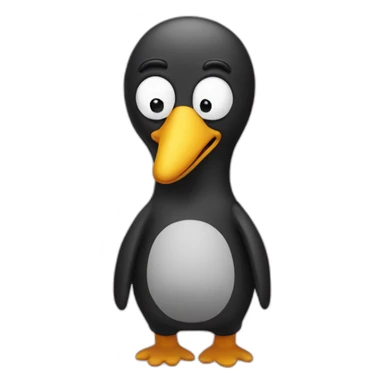 pingu as a simpsons character mixed with idk emoji sticker