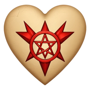 beige heart satanic sticker