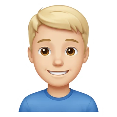 happy boy in blue shirt sticker