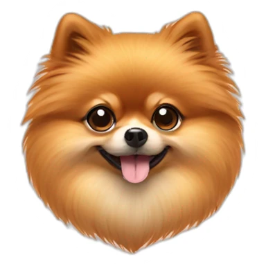 Pomeranian dog with heart eye sticker