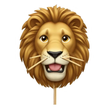 Lion with toothpick  sticker