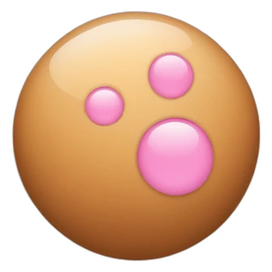 Two skintone balls with pinkish circle inside sticker