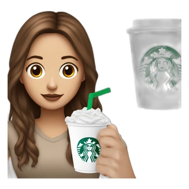Starbucks cup cold drink with white girl brown hair with Luis vittuon Bag sticker