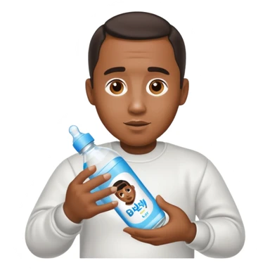 Diddy holding baby oil sticker