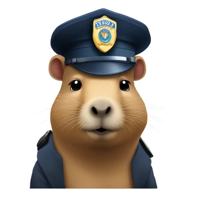 capybara police hat 3/4 turn sticker