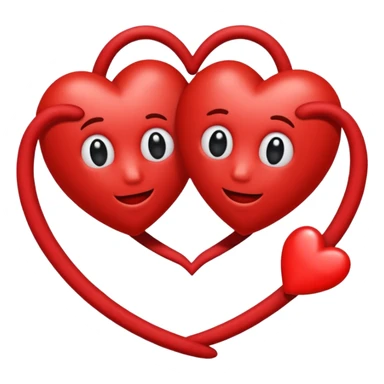 Ein rotes Bsnd zwischen zwei Herzen sticker