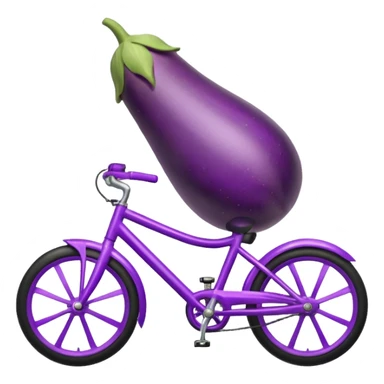 Eggplant riding bike sticker