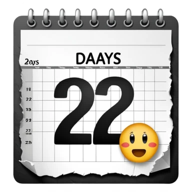 calendar page with the words '2 days' sticker
