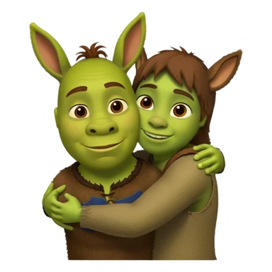 shreck hugging donkey sticker