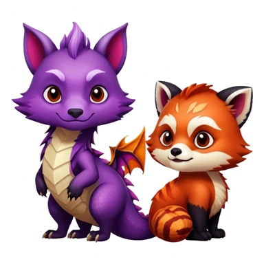 Dark souls theme in a dragon age with a purple dragon
 and a red panda  sticker