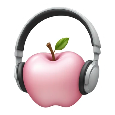 pale pink apple headphones sticker