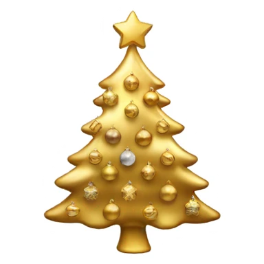 gold christmas tree with ornaments  sticker