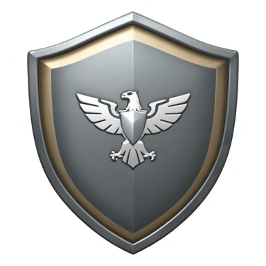 Steel gray shield with bicep flex icon sticker