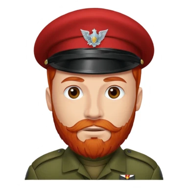male soldier red hair style and bead sticker