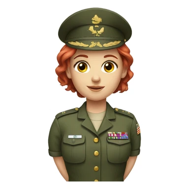 red haired girl in UA military uniform  sticker