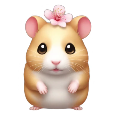 small hamster cherryblossom body sticker