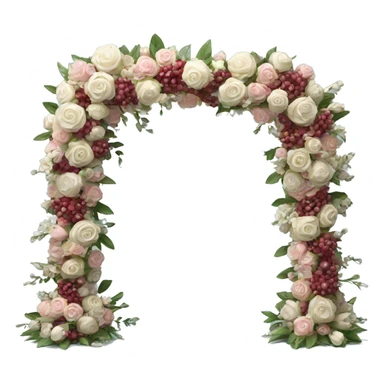 Wedding floral arch made with cherry sticker