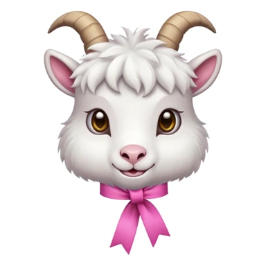 goat with ribbon pookie sticker