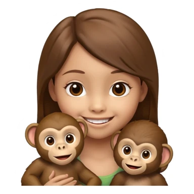8 year old child girl look like 🐒 sticker