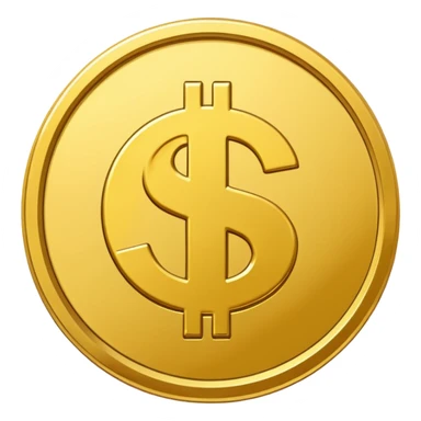 Gold coin with dollar sign emoji sticker