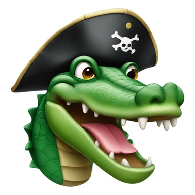 Alligator with a pirate hat sticker