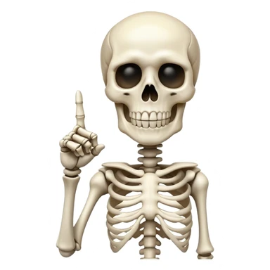 Skeleton finger point up sticker