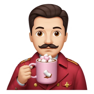 Stalin hold  Light Pink mug of hot chocolate with marshmallows sticker