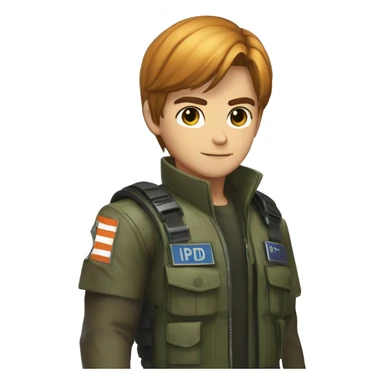 Leon scoot Kennedy with Rookie RPD uniform sticker