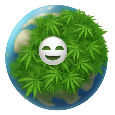 420 on planet earth hemp leaves on the globe  sticker